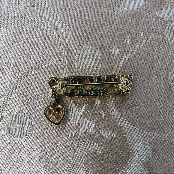 VINTAGE 90s WWJD GOLD BROOCH HEART RHINESTONE ACCENT GIFT RELIGIOUS - Picture 5 of 9